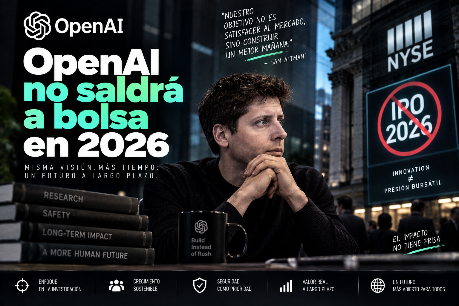 Ilustración sobre la salida a bolsa de OpenAI
