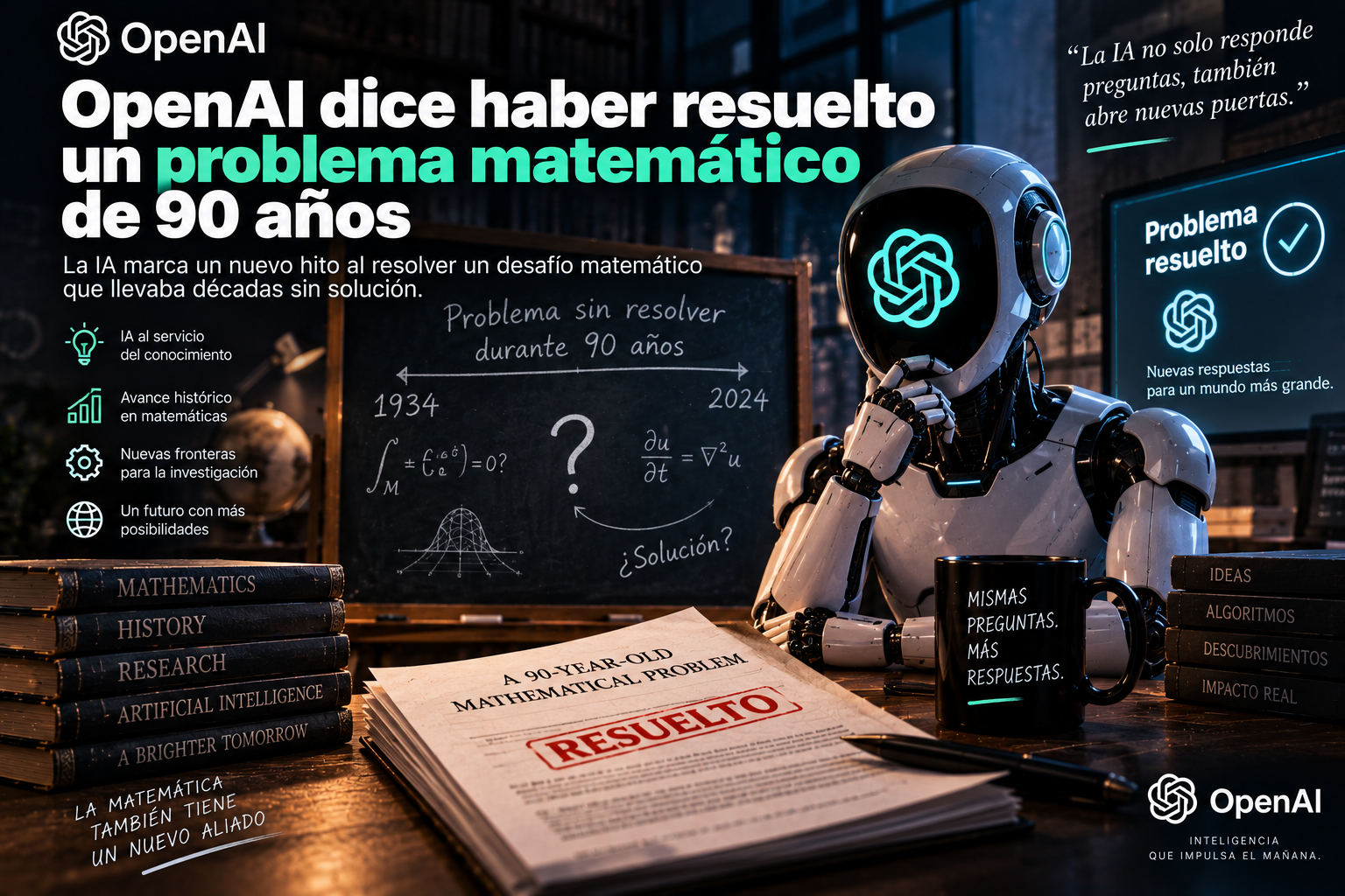 Ilustración sobre las ecuaciones de Navier-Stokes resueltas con IA