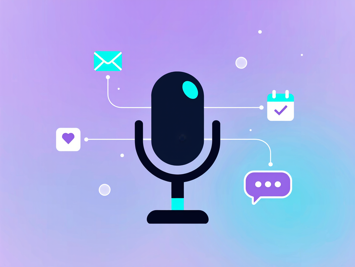 Ilustración sobre ChatGPT Voice gestionando tareas de email y calendario