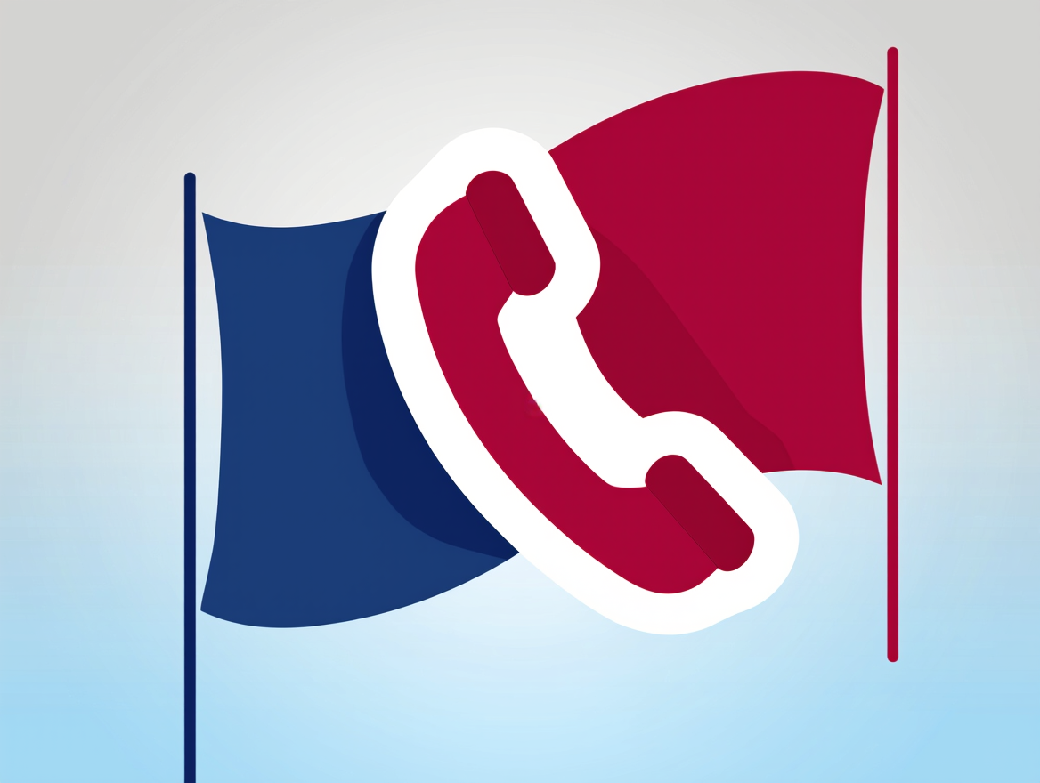 Ilustración sobre el teléfono rojo de IA entre EEUU y China